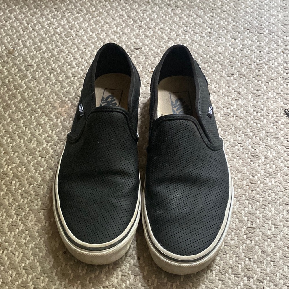 Vans black slide on sneakers